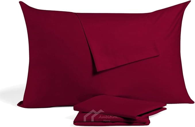 Toddler Pillowcase 13x18 Inches Pack of 2 - Zipper Closer Pillow case Cotton Travel Pillow Cover 500 Thread Count 100% Egyptian Cotton Nursery Pillowcases, 13x18, Burgundy : Baby