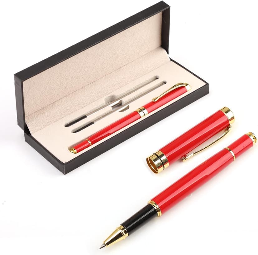 Bolígrafo Metálico Negro, Bolígrafos de Firma en Caja con 2 Recambios, Bolígrafo Metálico de Carbono Antideslizante, Regalo para Hombres, Mujeres, Estudiantes, Día de Acción de Gracias Navidad : Amazon.com.mx: Oficina y papelería