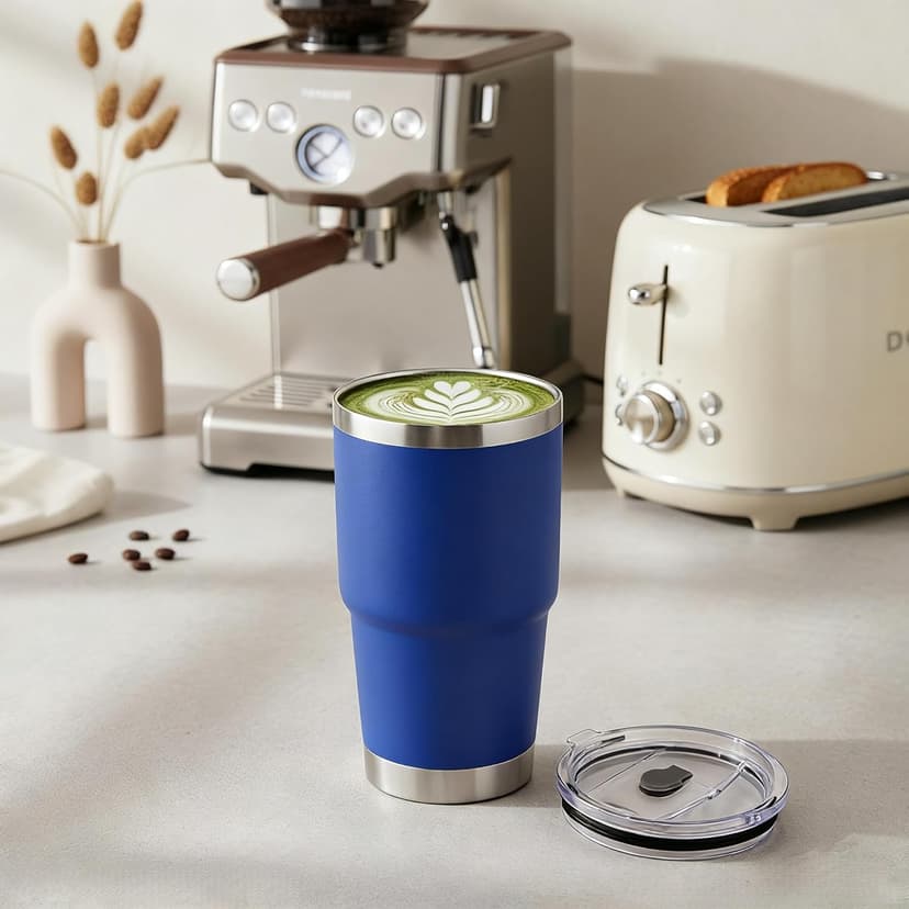 Termo Acero Inoxidable, Termos para Cafe, Vasos de Acero Inoxidable con Tapa y Popote, para Trabajo, Viajes, Hogar, Regalos de Navidad (30oz/850ml, Azul) : Amazon.com.mx: Hogar y Cocina