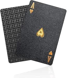 BIERDORF Diamond Waterproof Black Playing Cards, Poker Cards, HD, Deck of Cards (Black) : Toys & Games